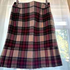 Brooks Brothers Pleated Flannel Skirt